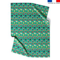 Coupon couverture imprimé mini poissons bonbons - Création Stillistic