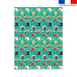 Coupon couverture imprimé mini poissons bonbons - Création Stillistic