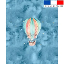 Coupon couverture imprimé montgolfière aquarelle