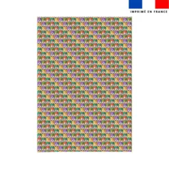 Coupon couverture imprimé mosaïque animaux Lou-Sticks - Création Stillistic