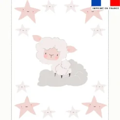 Coupon couverture imprimé mouton des rêves