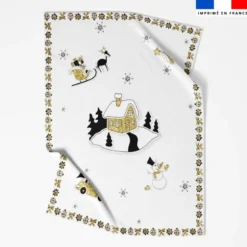 Coupon couverture imprimé noel or