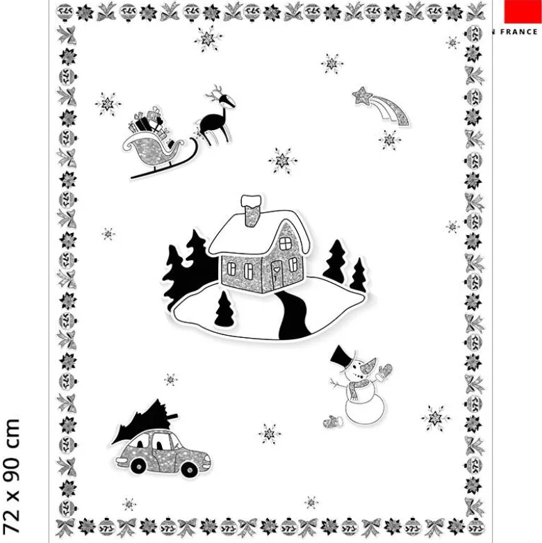 Coupon couverture imprimé noel argent