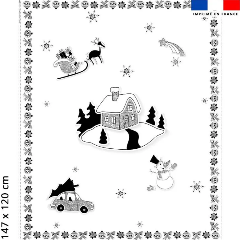 Coupon couverture imprimé noel argent