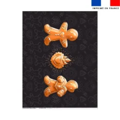 Coupon couverture imprimé Noël bonhomme pain d'épices - Création Stillistic