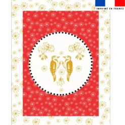 Coupon couverture imprimé oiseaux ambres - Création Lili Bambou Design