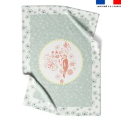 Coupon couverture imprimé oiseau rose - Création Lili Bambou Design