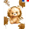 Coupon couverture imprimé ourson aquarelle