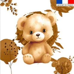 Coupon couverture imprimé ourson aquarelle