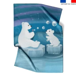 Coupon couverture imprimé ours polaire - Création Nidillus