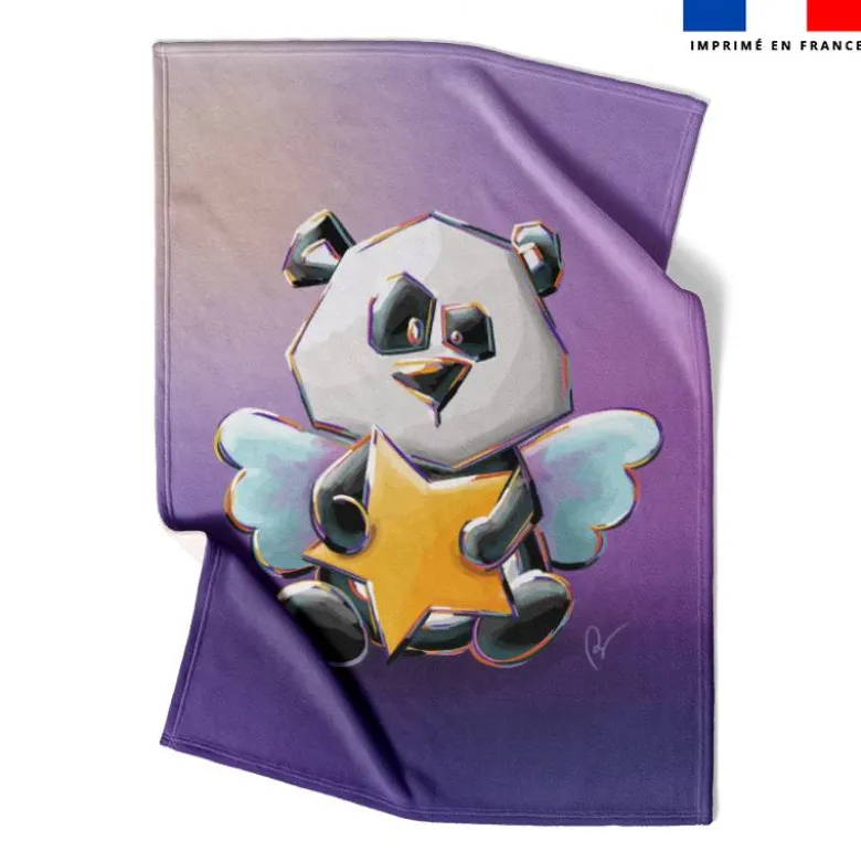 Coupon couverture imprimé panda ange - Création Stillistic