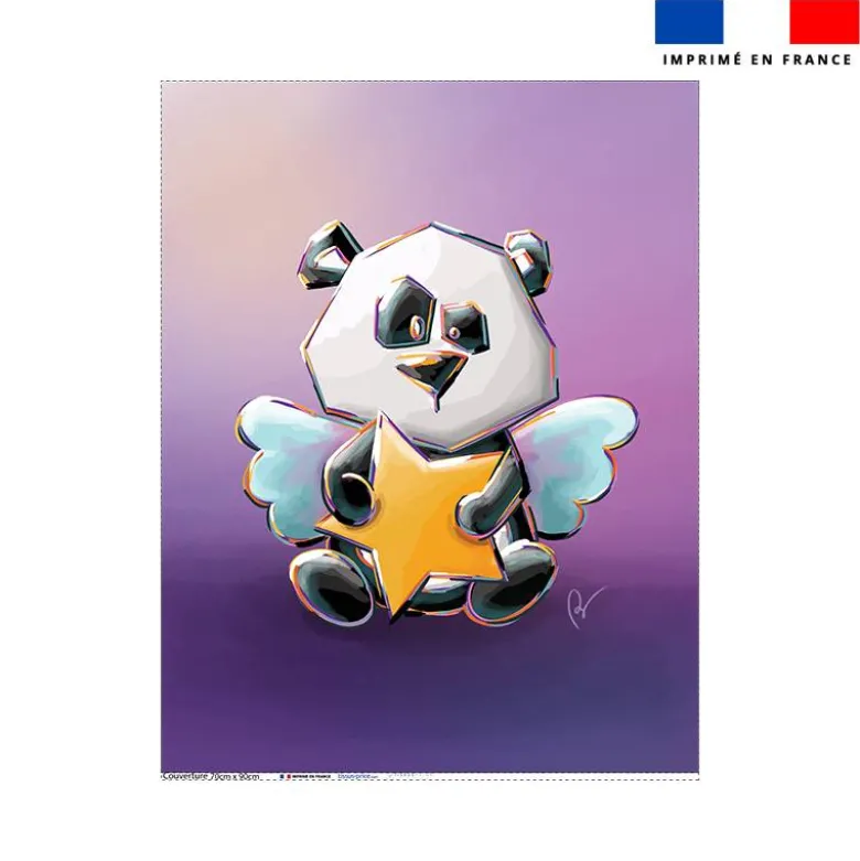 Coupon couverture imprimé panda ange - Création Stillistic