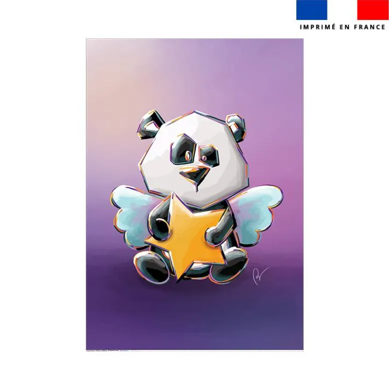 Coupon couverture imprimé panda ange - Création Stillistic