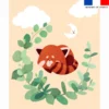 Coupon couverture imprimé panda roux