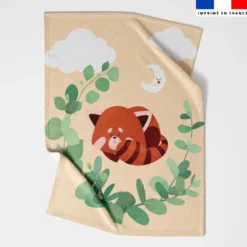 Coupon couverture imprimé panda roux