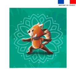 Coupon couverture imprimé panda roux yoga guerrier- Création Stillistic