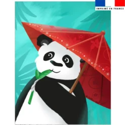 Coupon couverture imprimé panda et ombrelle - Création Nidillus