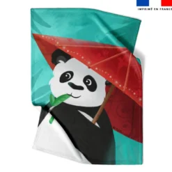 Coupon couverture imprimé panda et ombrelle - Création Nidillus