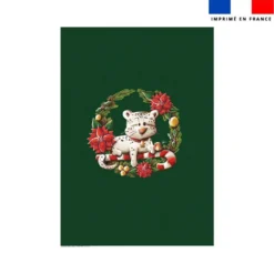 Coupon couverture imprimé panthère couronne de Noël - Création Stillistic
