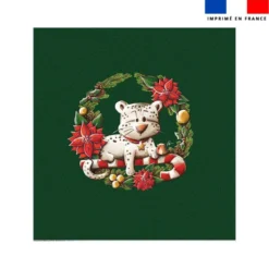 Coupon couverture imprimé panthère couronne de Noël - Création Stillistic
