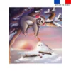 Coupon couverture imprimé paresseux d'hiver - Création Stillistic