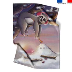 Coupon couverture imprimé paresseux d'hiver - Création Stillistic