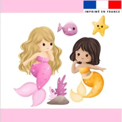 Coupon couverture imprimé petites sirènes