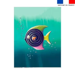 Coupon couverture imprimé poisson réglisse - Création Stillistic