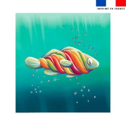 Coupon couverture imprimé poisson sucre d'orge - Création Stillistic