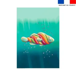 Coupon couverture imprimé poisson sucre d'orge - Création Stillistic