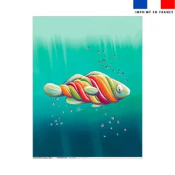 Coupon couverture imprimé poisson sucre d'orge - Création Stillistic