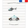 Coupon couverture imprimé policier aquarelle