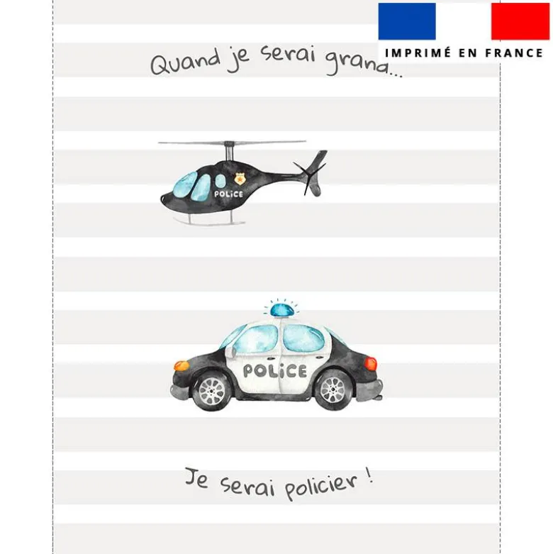 Coupon couverture imprimé policier aquarelle