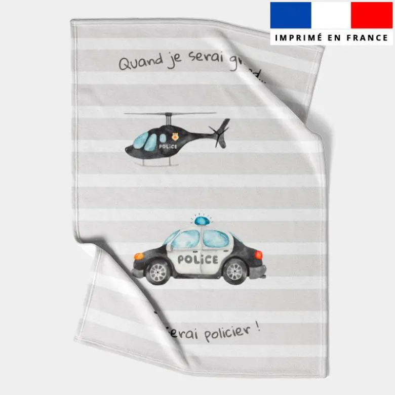 Coupon couverture imprimé policier aquarelle