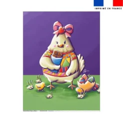 Coupon couverture imprimé poule et oeufs de Pâques - Création Stillistic