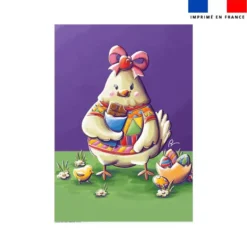 Coupon couverture imprimé poule et oeufs de Pâques - Création Stillistic