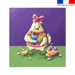 Coupon couverture imprimé poule et oeufs de Pâques - Création Stillistic