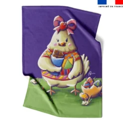 Coupon couverture imprimé poule et oeufs de Pâques - Création Stillistic