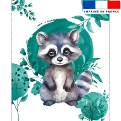 Coupon couverture imprimé raton laveur aquarelle