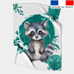 Coupon couverture imprimé raton laveur aquarelle