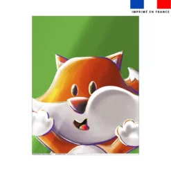 Coupon couverture imprimé Renard Lou-Stick - Création Stillistic