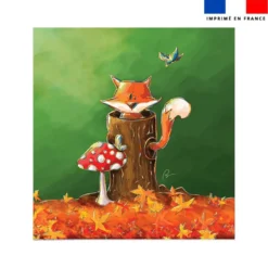 Coupon couverture imprimé renard des bois - Création Stillistic
