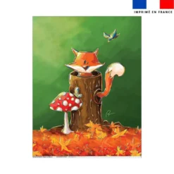 Coupon couverture imprimé renard des bois - Création Stillistic