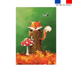 Coupon couverture imprimé renard des bois - Création Stillistic
