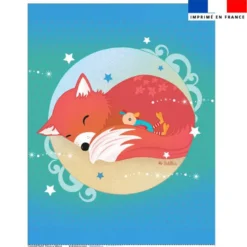 Coupon couverture imprimé renard dodo - Création Nidillus