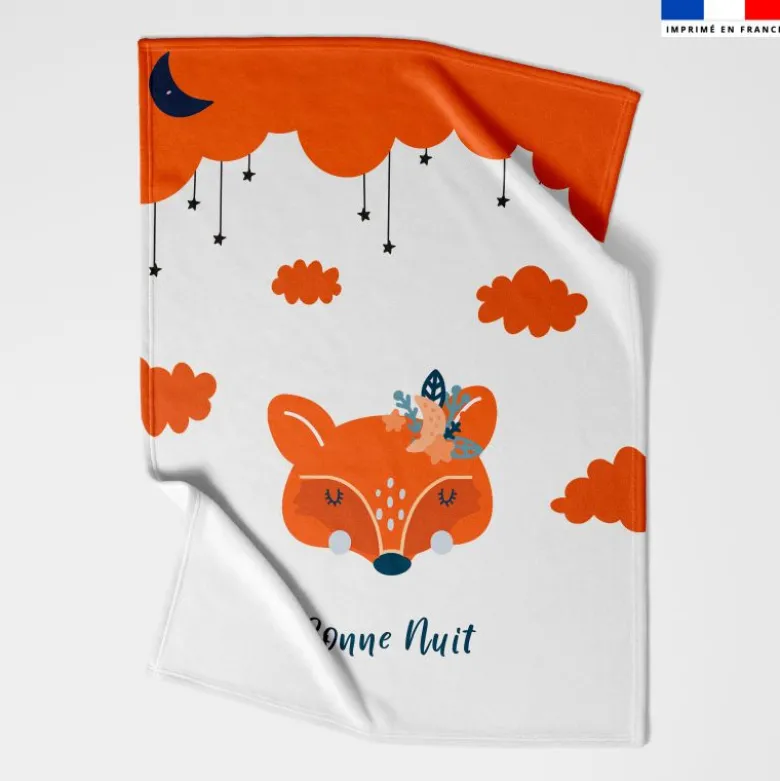 Coupon couverture imprimé renard
