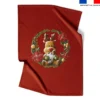 Coupon couverture imprimé renne couronne de Noël - Création Stillistic