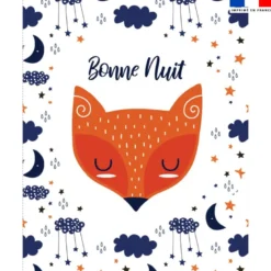 Coupon couverture imprimé renard nuit étoilée