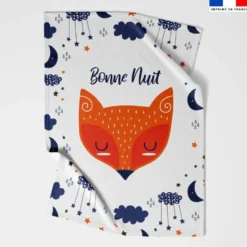 Coupon couverture imprimé renard nuit étoilée