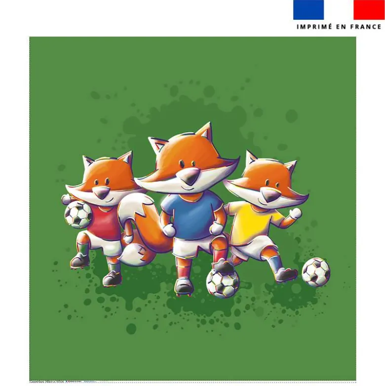 Coupon couverture imprimé renard foot - Création Stillistic